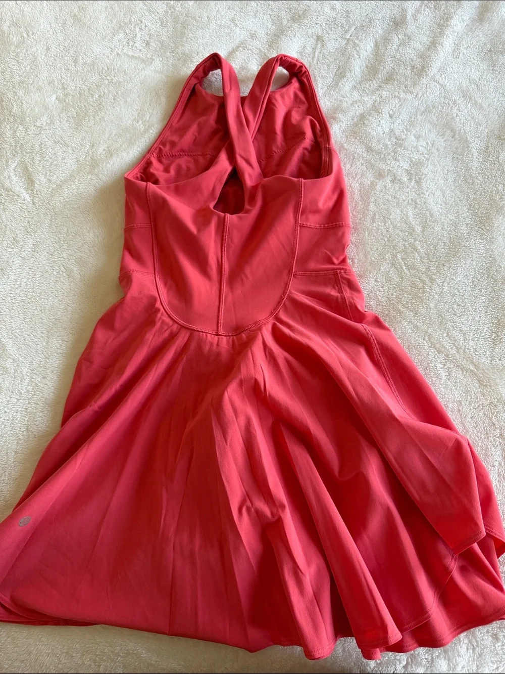 lululemon athletica Coral Red Halter Fit-and-Flare Mini Dress